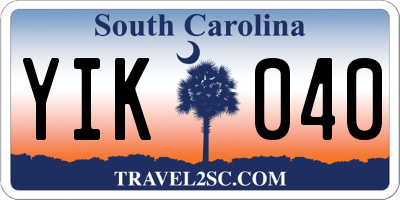 SC license plate YIK040