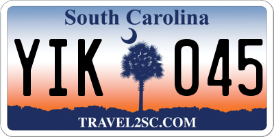 SC license plate YIK045