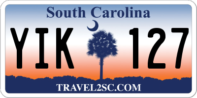 SC license plate YIK127