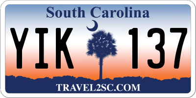 SC license plate YIK137