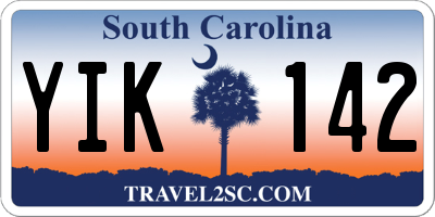SC license plate YIK142