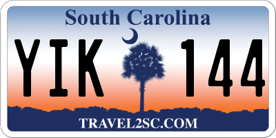SC license plate YIK144
