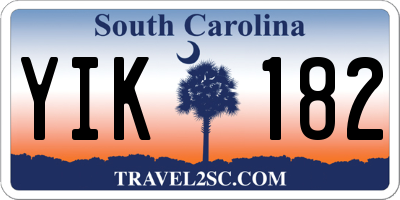 SC license plate YIK182