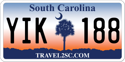 SC license plate YIK188