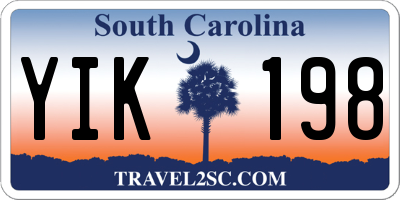 SC license plate YIK198
