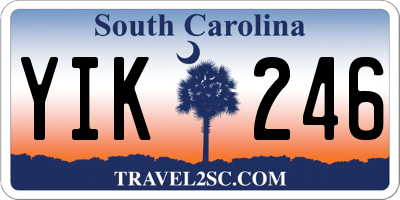 SC license plate YIK246