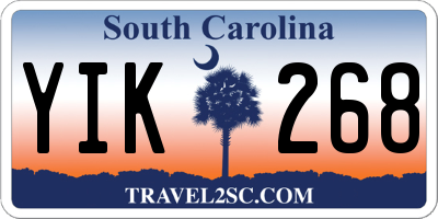 SC license plate YIK268