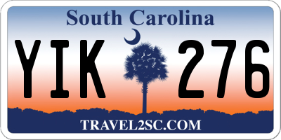 SC license plate YIK276