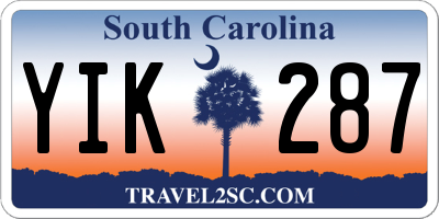 SC license plate YIK287