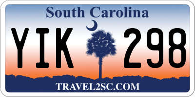 SC license plate YIK298