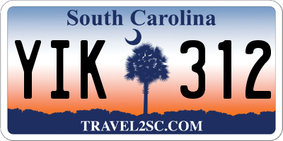SC license plate YIK312