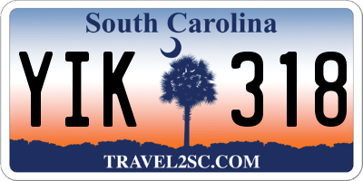SC license plate YIK318