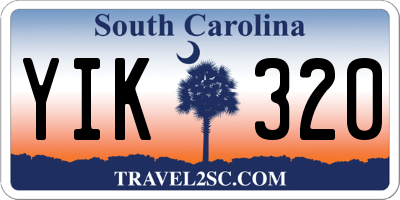 SC license plate YIK320