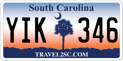 SC license plate YIK346