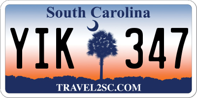 SC license plate YIK347