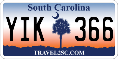 SC license plate YIK366