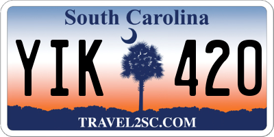 SC license plate YIK420