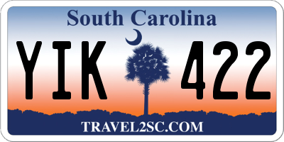 SC license plate YIK422