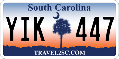 SC license plate YIK447