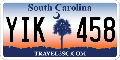 SC license plate YIK458