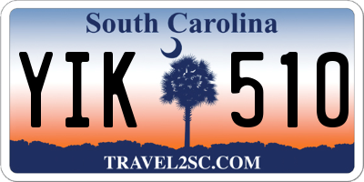 SC license plate YIK510