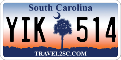 SC license plate YIK514