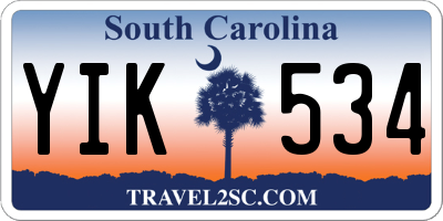 SC license plate YIK534
