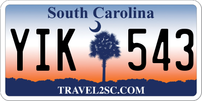 SC license plate YIK543