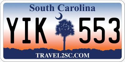 SC license plate YIK553