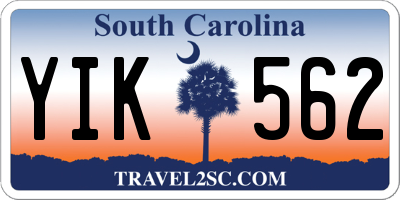 SC license plate YIK562