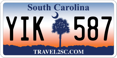 SC license plate YIK587