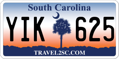 SC license plate YIK625