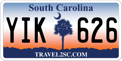 SC license plate YIK626