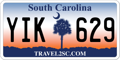 SC license plate YIK629