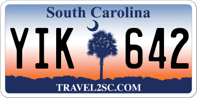 SC license plate YIK642