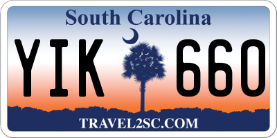 SC license plate YIK660