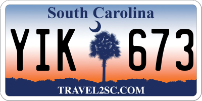 SC license plate YIK673