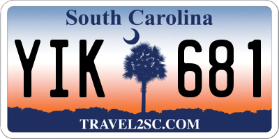 SC license plate YIK681