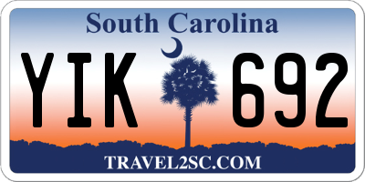 SC license plate YIK692