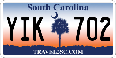 SC license plate YIK702