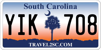 SC license plate YIK708