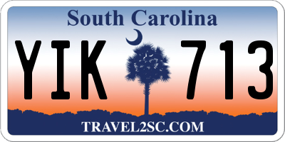 SC license plate YIK713