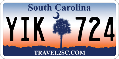 SC license plate YIK724
