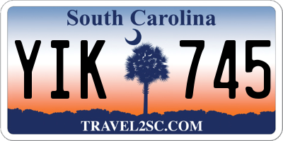 SC license plate YIK745