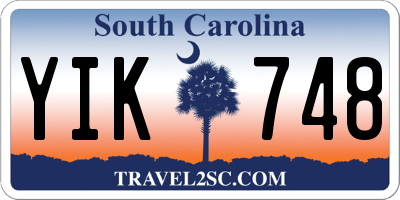 SC license plate YIK748