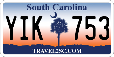 SC license plate YIK753
