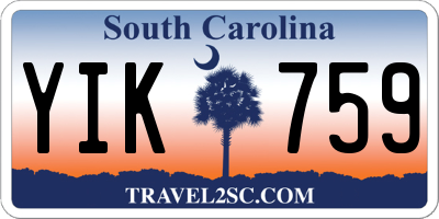 SC license plate YIK759