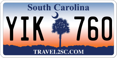 SC license plate YIK760