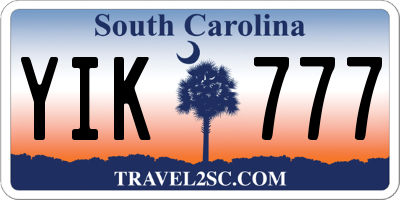 SC license plate YIK777