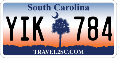 SC license plate YIK784